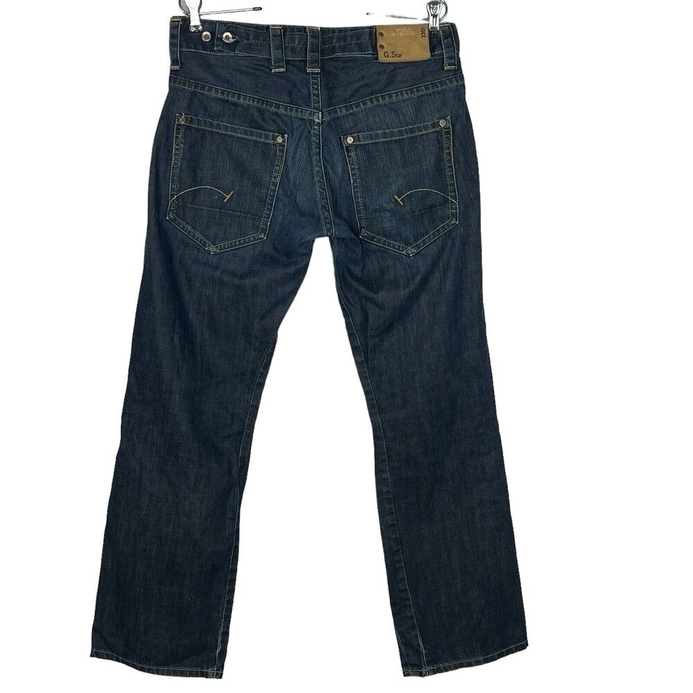 G Star Raw Jeans Mens W33 L32 Blue Denim Radar Straight Button Fly